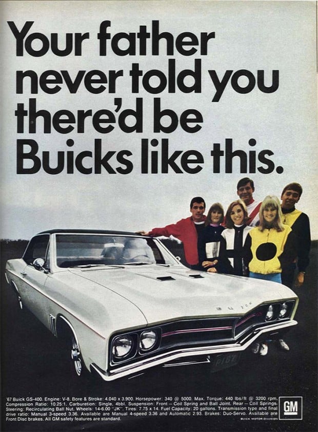 “Your father never told you there’d be Buicks like this.” Probably because he was still driving one with whitewalls and opera windows. This ’67 GS 400 came in hot with muscle car vibes, 340 horses, and enough attitude to make dad’s Buick blush. Who knew Buick could be the cool kid on campus?