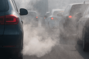 Diesel traffic smoke