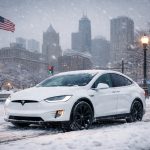 Tesla in snow